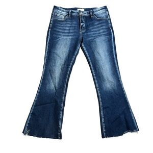 KanCan Mid-Rise Flare ankle pant crop with raw hem Women’s 31